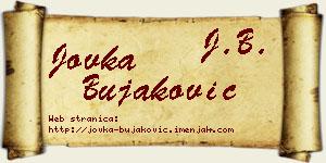 Jovka Bujaković vizit kartica